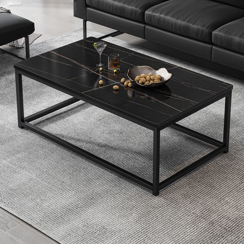 Trestle Type/frame Base Rectangular Slate Table Board Glam Style Coffee Table