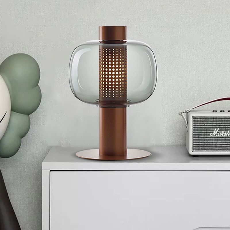 Modern Creative Table Lamp Lacquered Iron Indoor Table Lamps with Glass Shade
