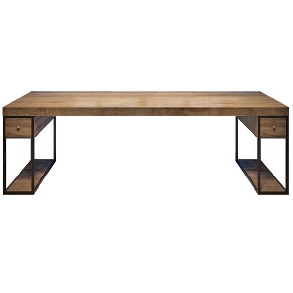 Modern Pine Writing Desk Rectangular Office Desk with Drawer