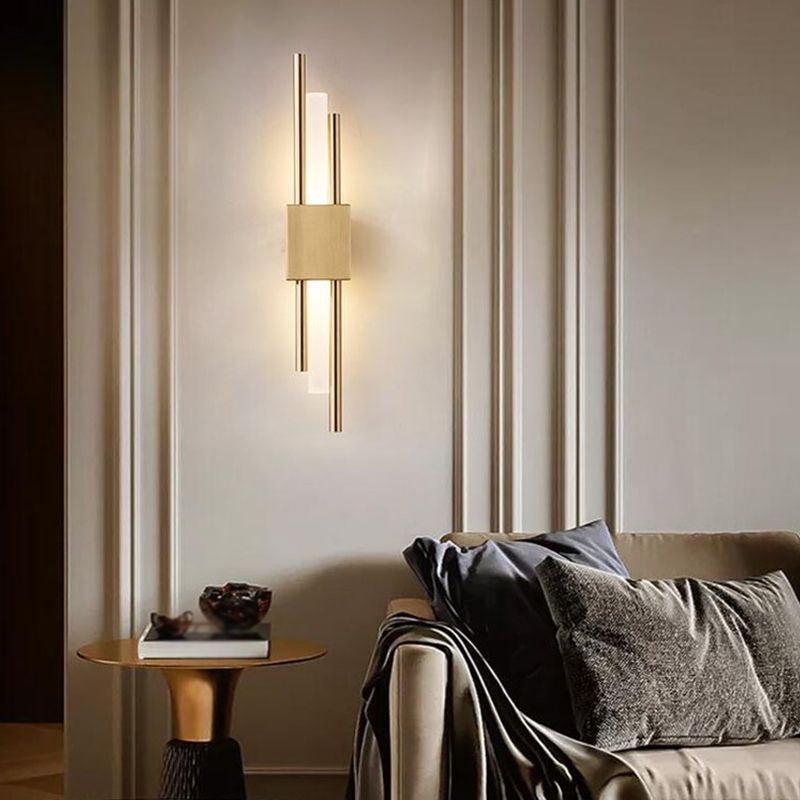 Modern Gold Metal Wall Lighting Fixtures Acrylic Shade Wall Lamp for Bedroom