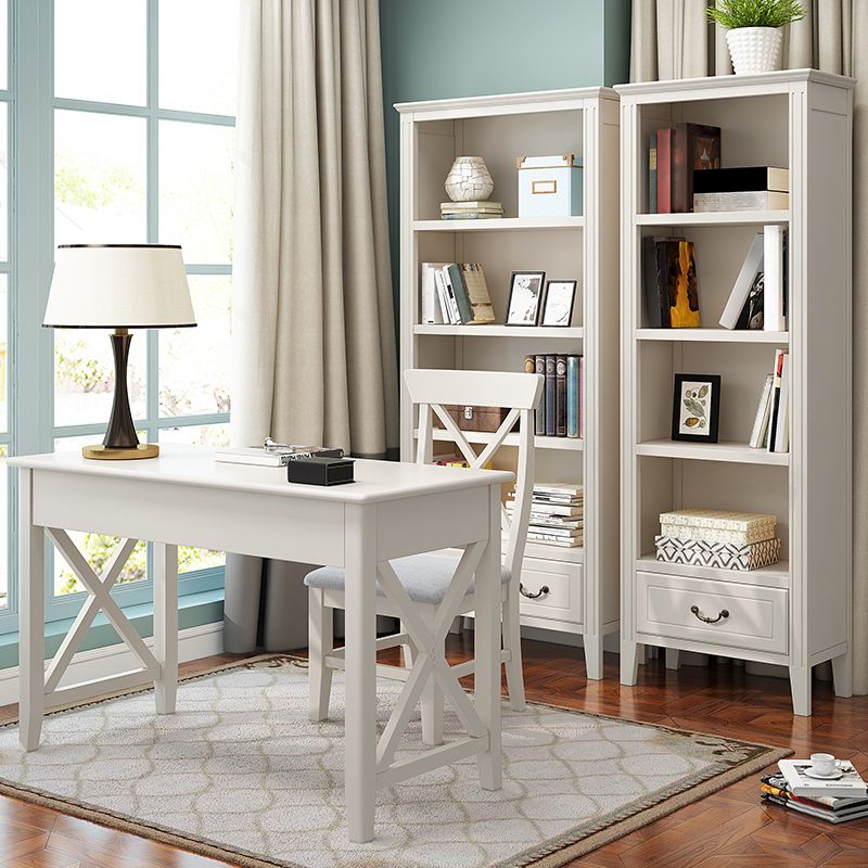 Closed Back Wooden Bookshelf Nordic Study Room Storage Standard Bookcase