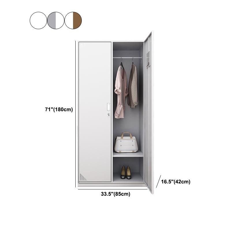 Contemporary Metal Wardrobe Freestanding Wardrobe Closet with Locks
