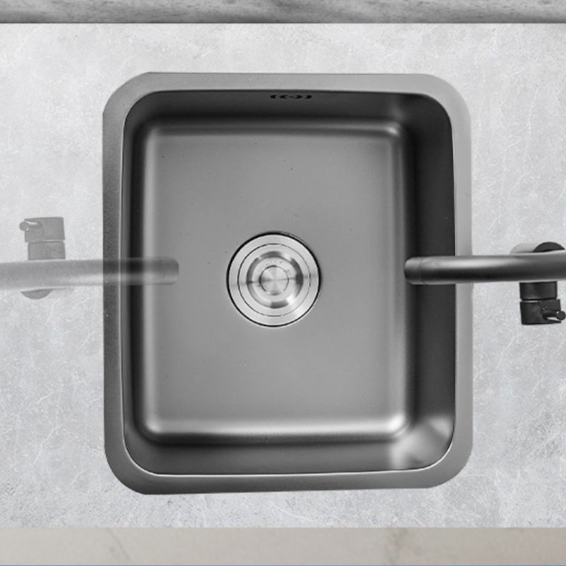 Contemporary Stainless Steel Sink in black with Strainer Drop-In Kitchen Sink