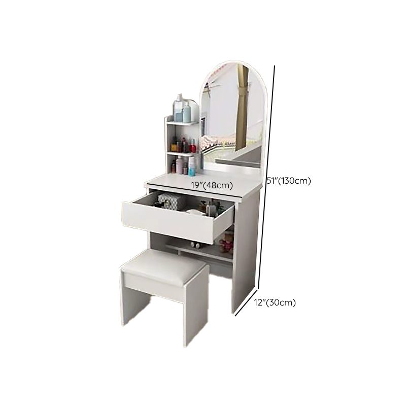 Wooden Vanity Table with 1 Storage Drawer Makeup Table with Mirror
