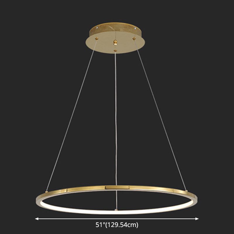 Contemporary Orbicular Chandelier Lamp Metallic Simplicity Hanging Lamp Kit for Living Room