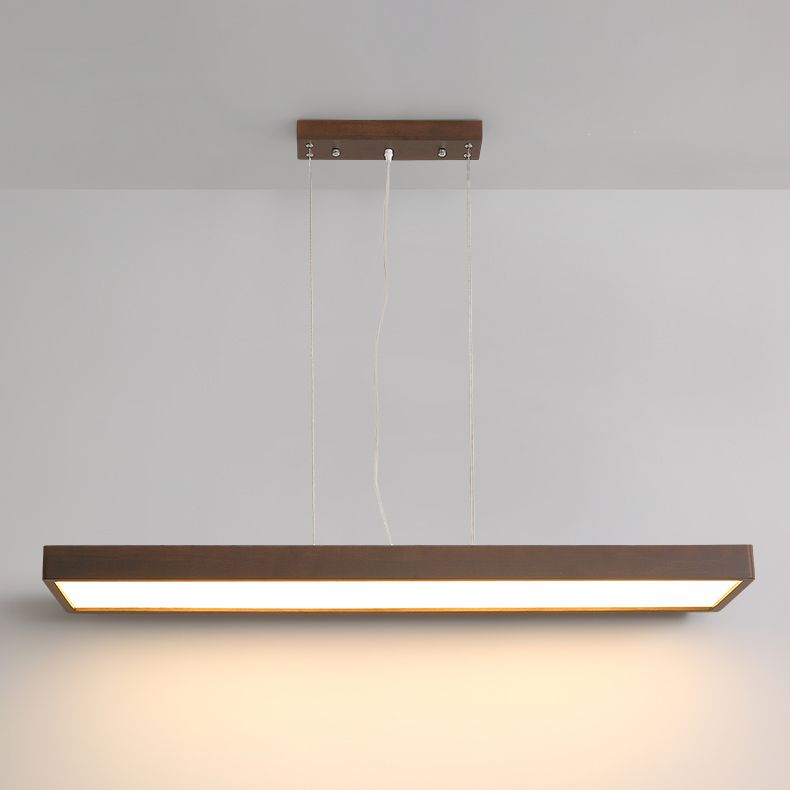 Rechthoek kroonluchter verlichtingsarmaturen eigentijds hout 1 lichte eiland kroonluchter