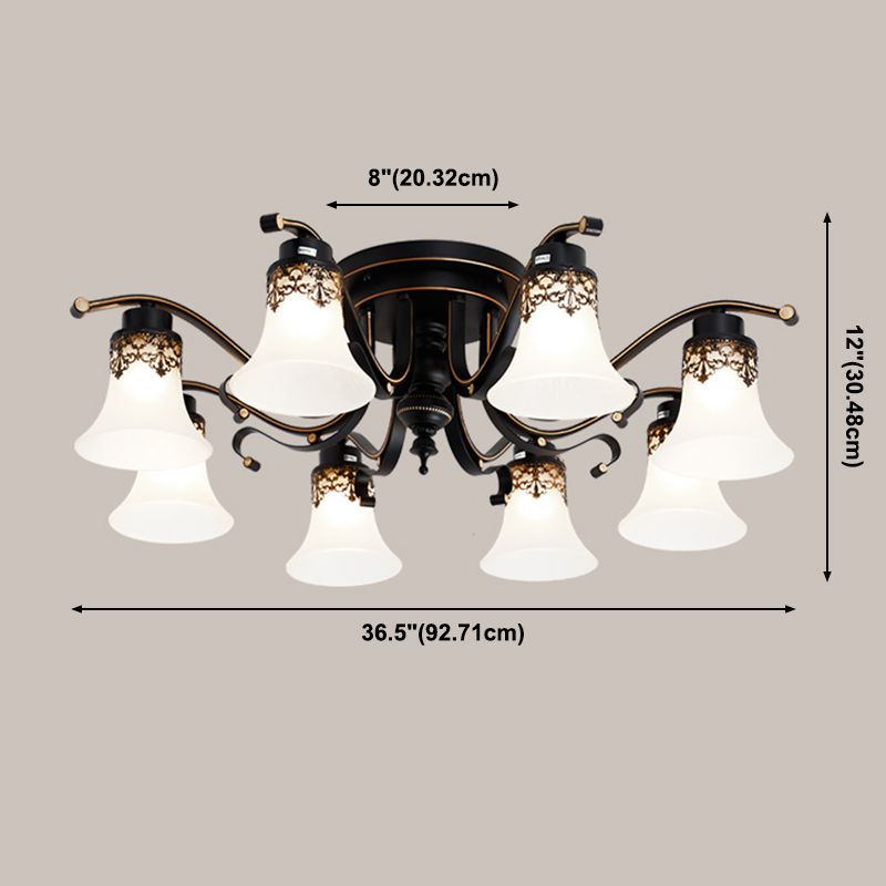 Eenvoudige inbouwplafondlamp Moderne plafondlamp met glazen kap voor woonkamer