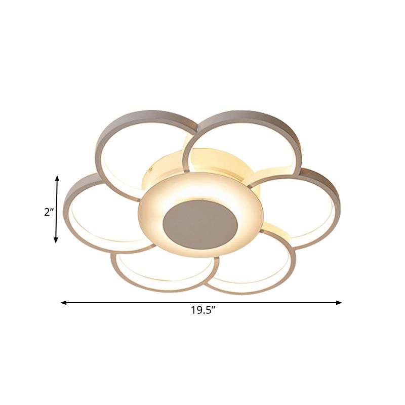 Camera da letto floreale a filo a sfioramento light acrilico 19,5 "/25,5" semplice lampada a soffitto larga in luce calda/bianca/naturale