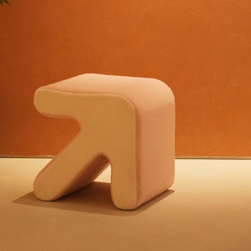 Contemporary Contrast Color Pouf Chair Velvet Arrow Shape Tear Resistant Chair Ottoman