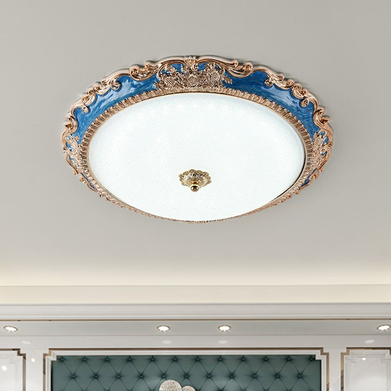 14 "/16"/19.5 "large LED bol encastré lampe campagne rouge/bleu finition verre de lait encastré plafonnier pour chambre