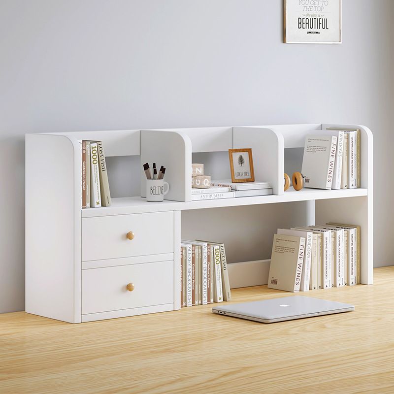 9.5" W Modern Wooden Bookcase Open Storage Bookshelf with Drawers and Shelves