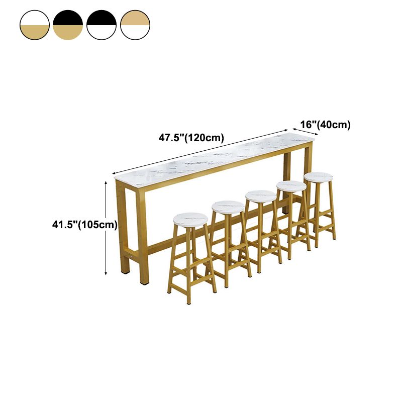 Contemporary Bar Dining Table Rectangle Bar Table with Trestle Base