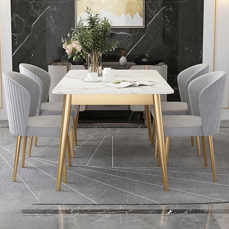 Traditional Luxury Dining Table Rectangle Sintered Stone Table for Home