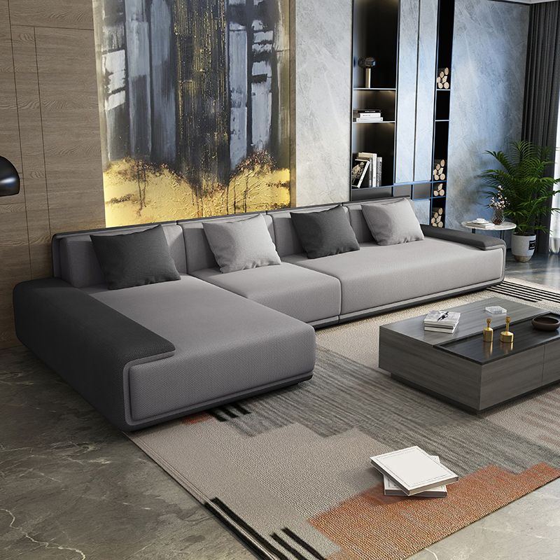 Contemporary L-Shape Sectional Sofa with Pillow Top Arm for Living Room