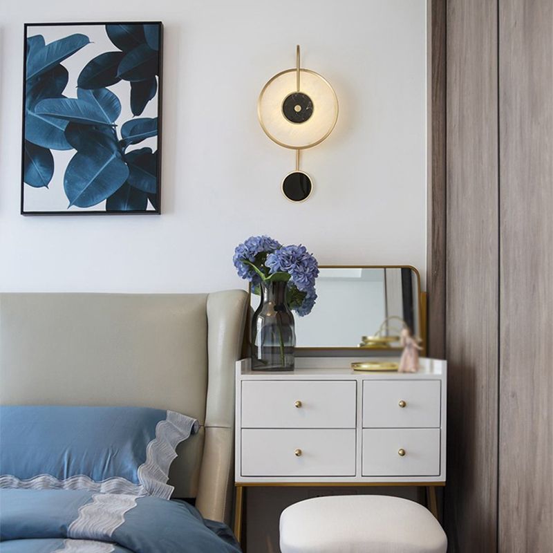 Contemporary Wall Light Golden Metal Lighting for Living Room