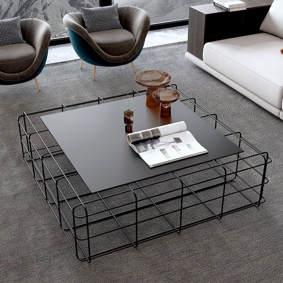 Mid-Century Modern Black Cocktail Table in Iron 1 Coffee Table