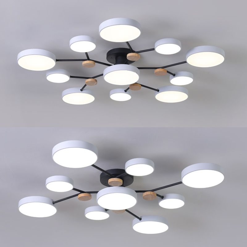 Multiple-Light Drum Flush Light Modern Metal Flush Mount Ceiling Light