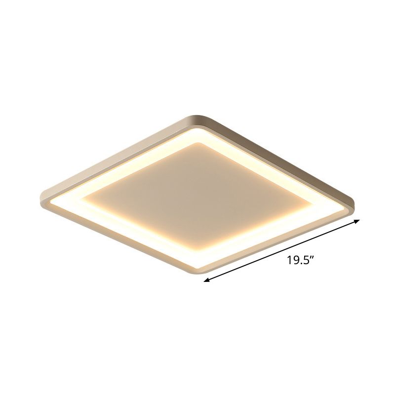 Superdun vierkant aluminium inbouwlicht Eenvoud Wit 16"/19,5" breed LED-plafondmontagearmatuur in warm/wit licht