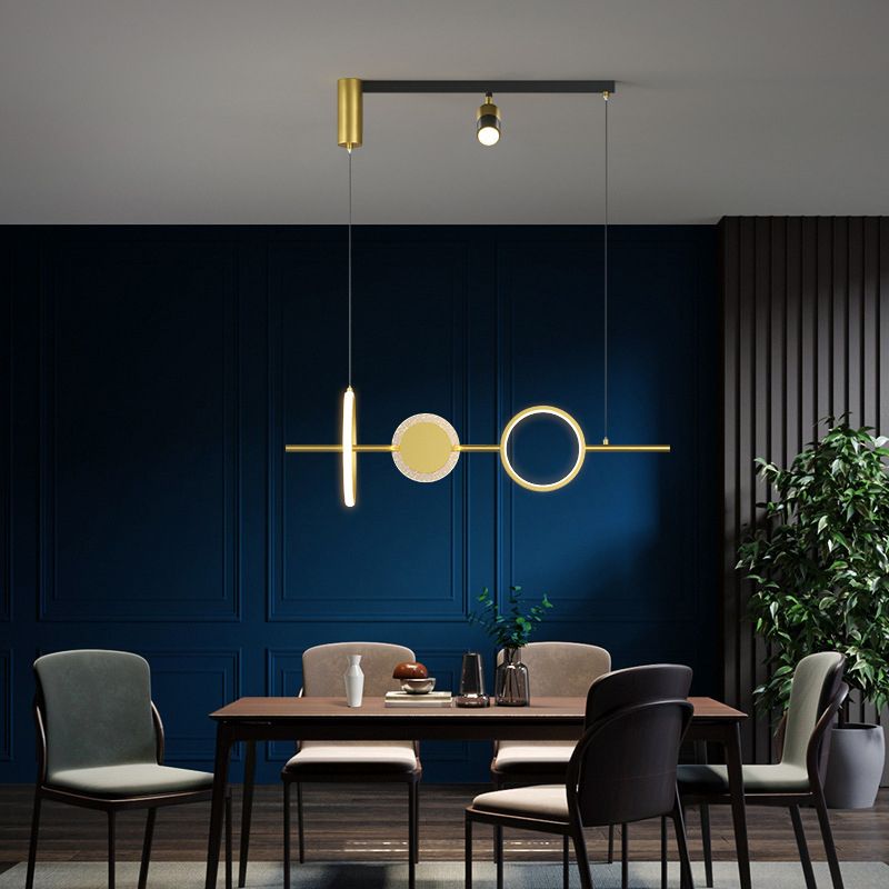 4/6-Light Modernism Golden Kitchen Island Lighting LED Ceiling Light for Foyer
