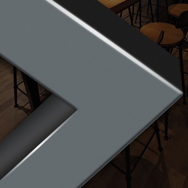 Industrial Bar Dining Table Rectangle Bar Solid Wood Table in Brown