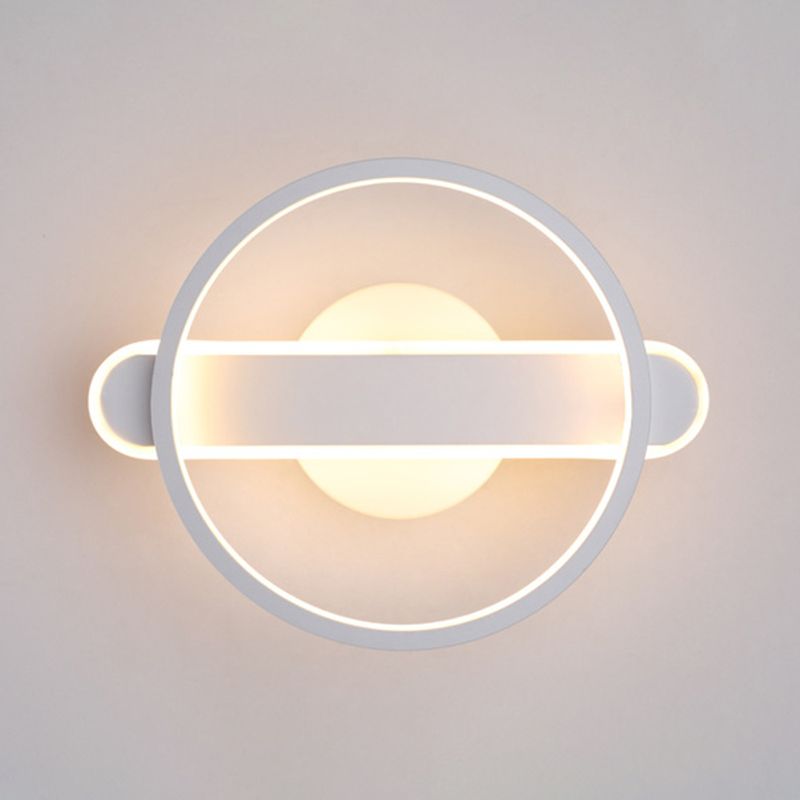 1 lumière du cercle de cercle Light Light Metal Mur de style moderne pour le chevet de l'hôtel