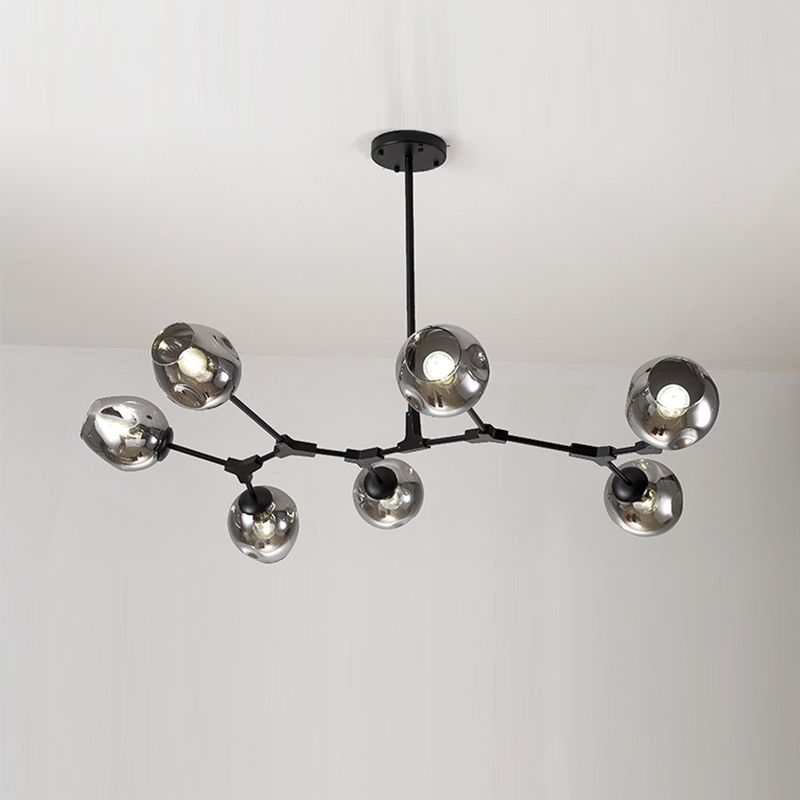 Nordic Modern Chandelier Light Dining Room Glass Shade Hanging Light Fixture