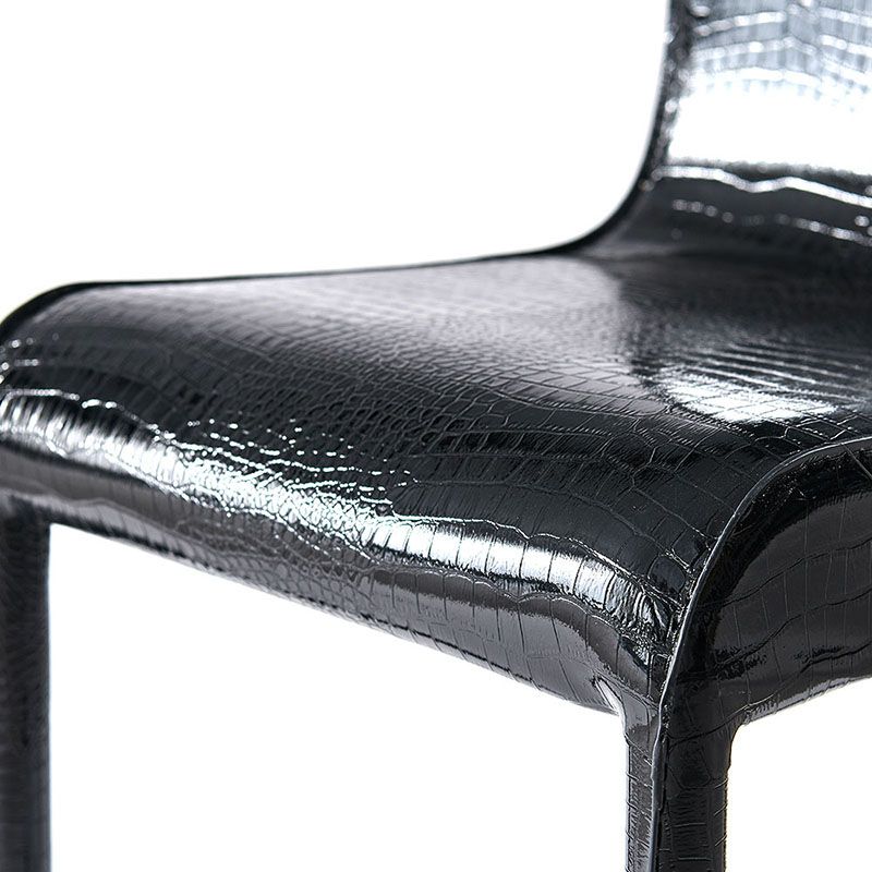 Sillas de comedor de piel sintética contemporáneas Sillas sin brazos laterales tapizadas