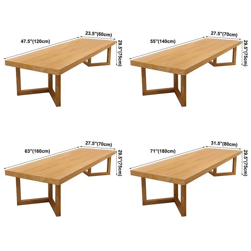 Tavolo da pranzo in legno rettangolare tavolo in legno solido moderno con doppio piedistallo