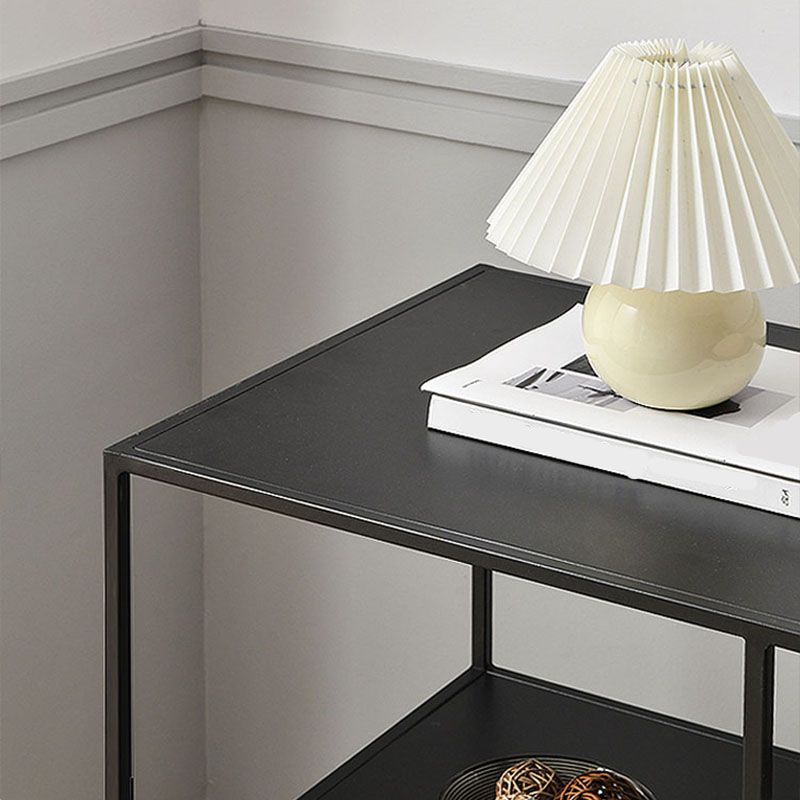 Contemporary Metal Shelf Bookcase Black Etagere Book Shelf for Study Room