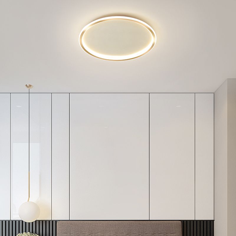 Iluminación integrada de una sola luz moderna con techo circular metálico