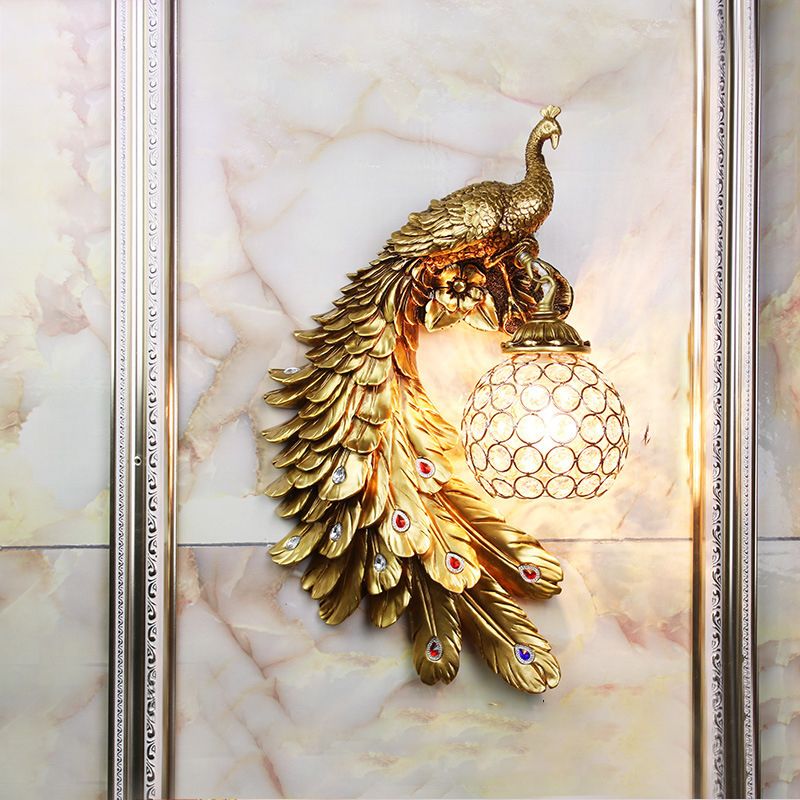 1 Light Ball Wall Sconces Modern Style Crystal Wall Mounted Lamps