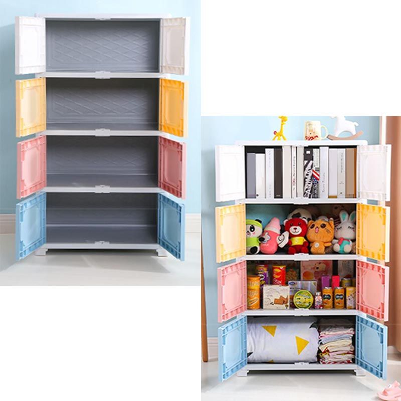 Contemporary Style Wardrobe Plastic Home Wardrobe Closet with Doors