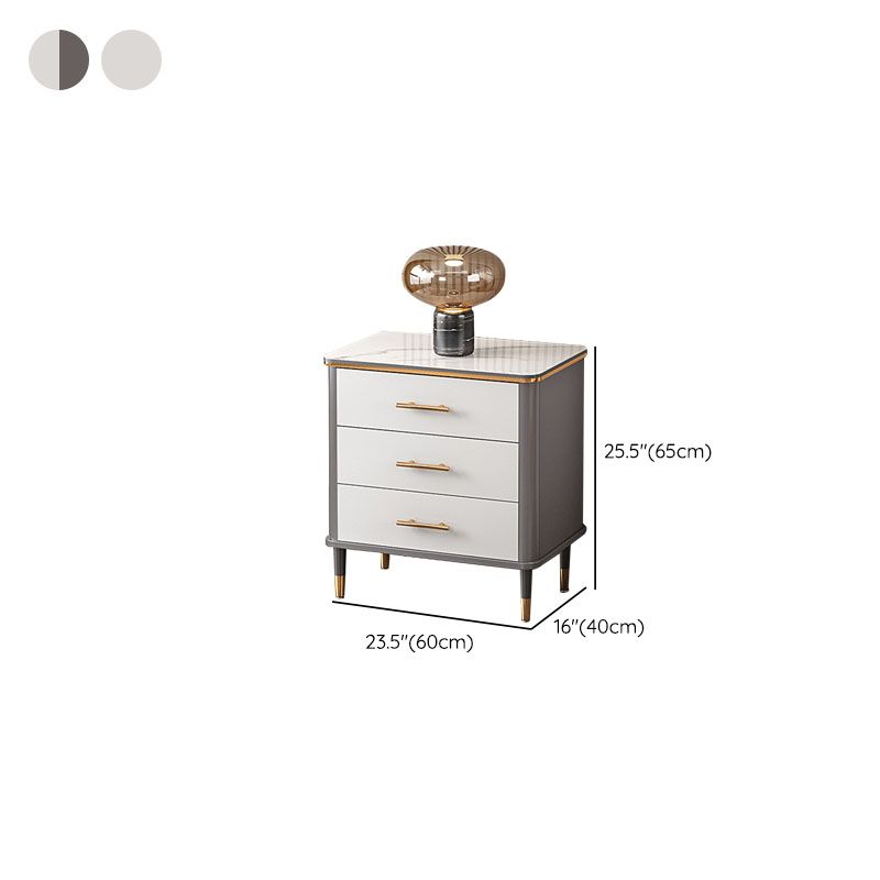 Glam White Vertical Stone Storage Chest Bedroom Chest with Drawers