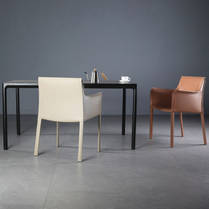 Contemporary Dining Arm Chair Faux Leather Home Dining Side Chair