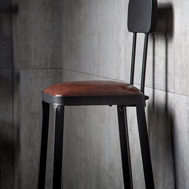 Industrial Style Bar-stool PU Leather Counter Bar Stool with Metal Legs for Restaurant