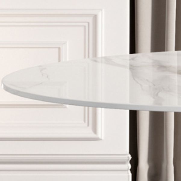 1/2/4/7 Pcs White Dining Table Set with Sintered Stone Top Table Furniture Set