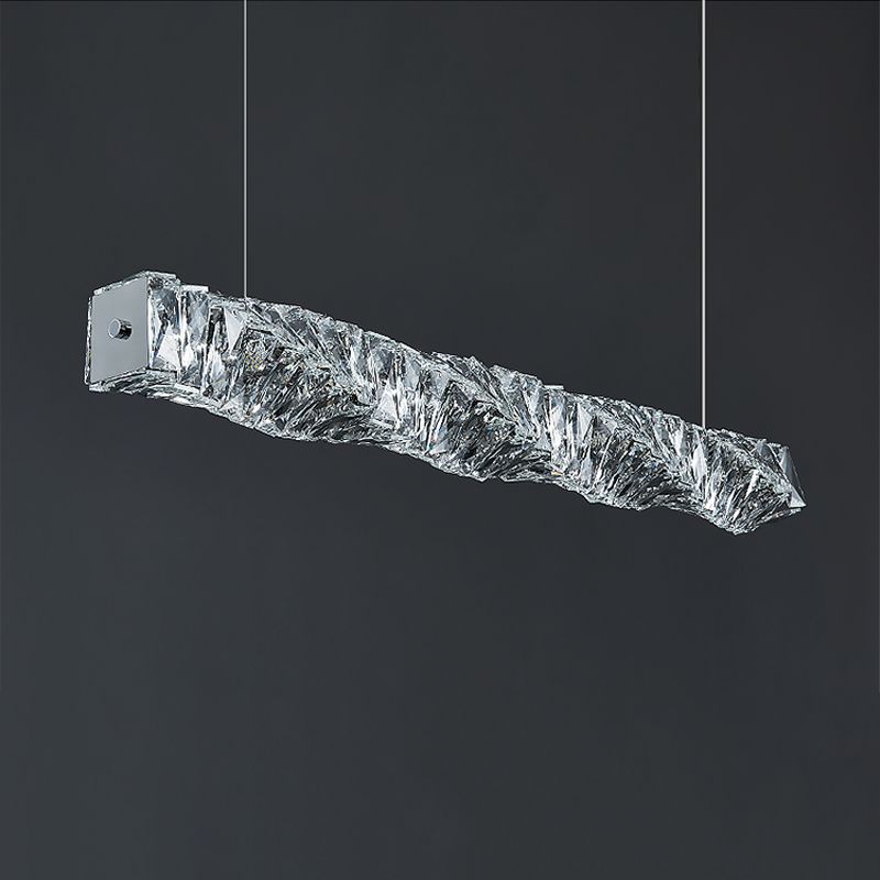 Crystal Island Light Modern LED Island Hanging Light for Dining Room