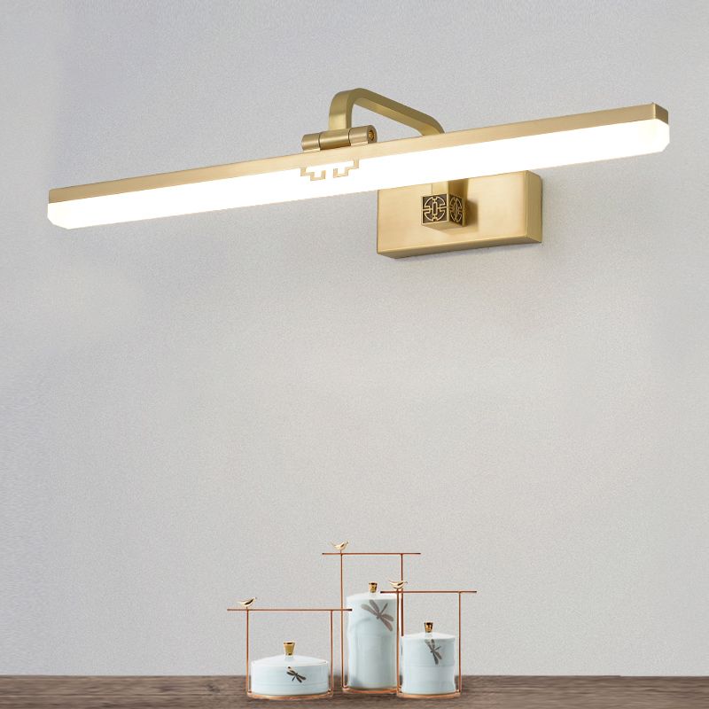 Linear Metallic Bar Vanity Light Contemporary Wall Mount Light in Gold/Black