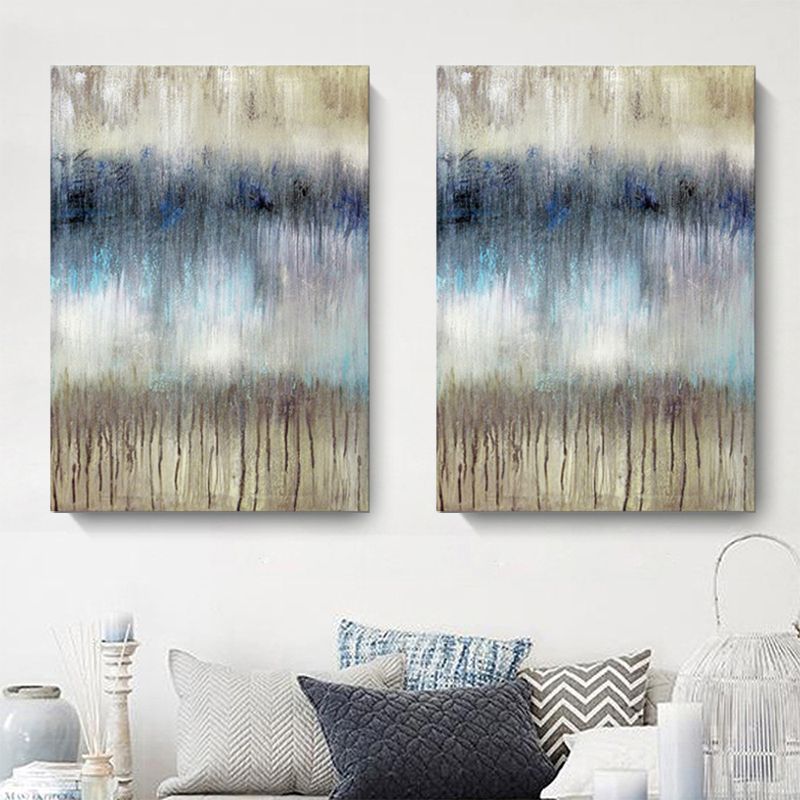Abstract Painting Wall Decor Black and Brown Modernist Canvas Art for Dining Room
