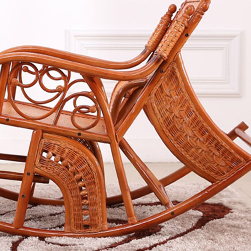 Traditional Rocking Chair Wood Wicker Rocker Chair for Living Room