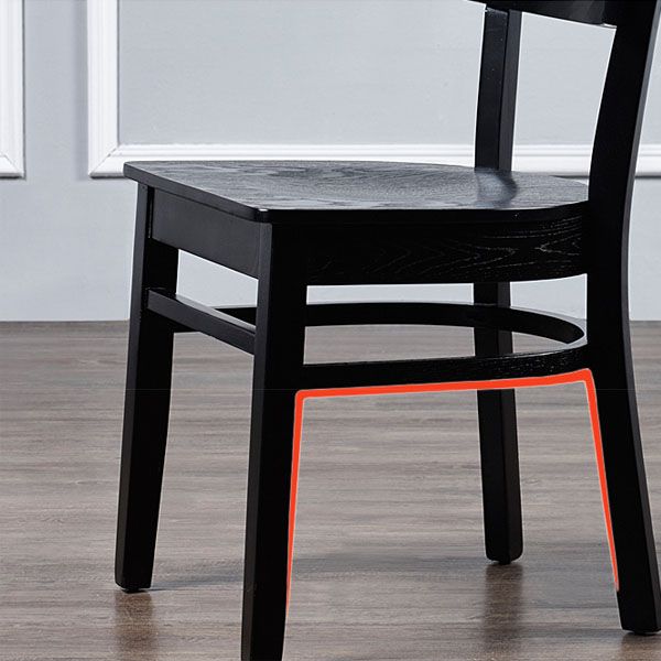 Ouvrez les chaises de salle à manger sans bras arrière avec des pattes en bois (ensemble de 2)