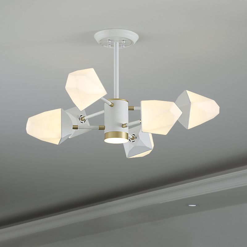 Acrylic Gemstone Shaped Suspension Light Simplicity LED Chandelier Pendant Light for Dining Room