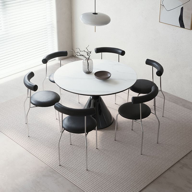 Contemporary Dining Room Dinner Table Round Pedestal Dining Table