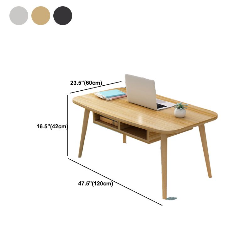 Modern 16.5"Tall 4 Legs Rectangular Wooden Table Top Coffee Table