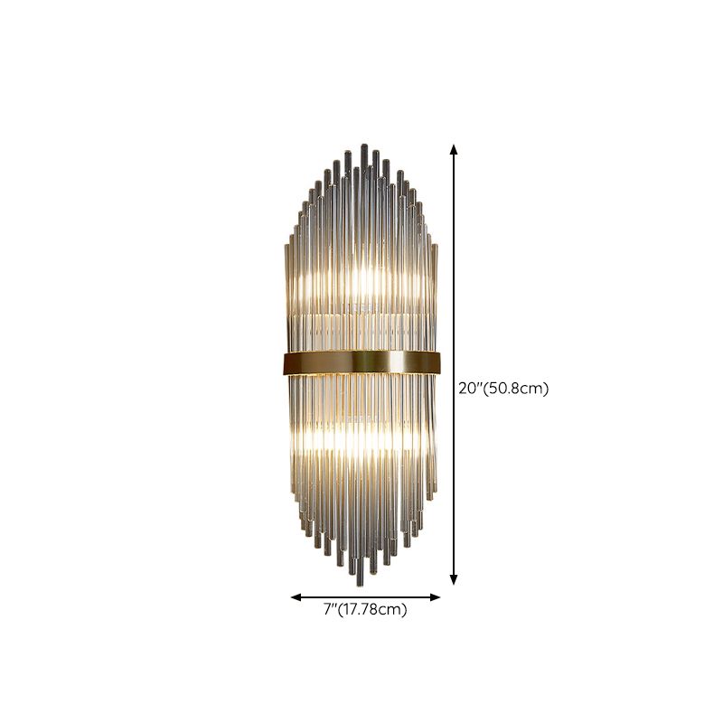 2-Light Geometric Wall Lamp Modern Crystal Sconce Light for Living Room