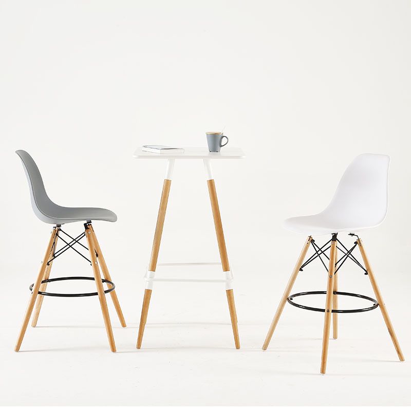 Modern Living Room Counter Stool Colorful Simple Stool with Wood Base