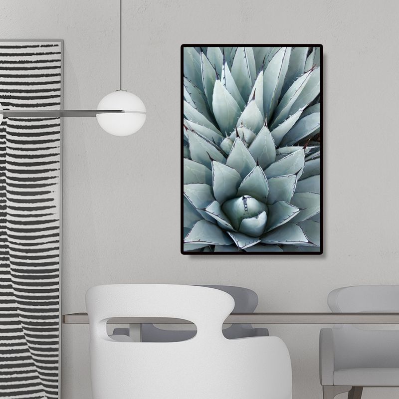 Modern Botanic Aloe Vera Canvas Print Pastel Color Textured Wall Art for Room