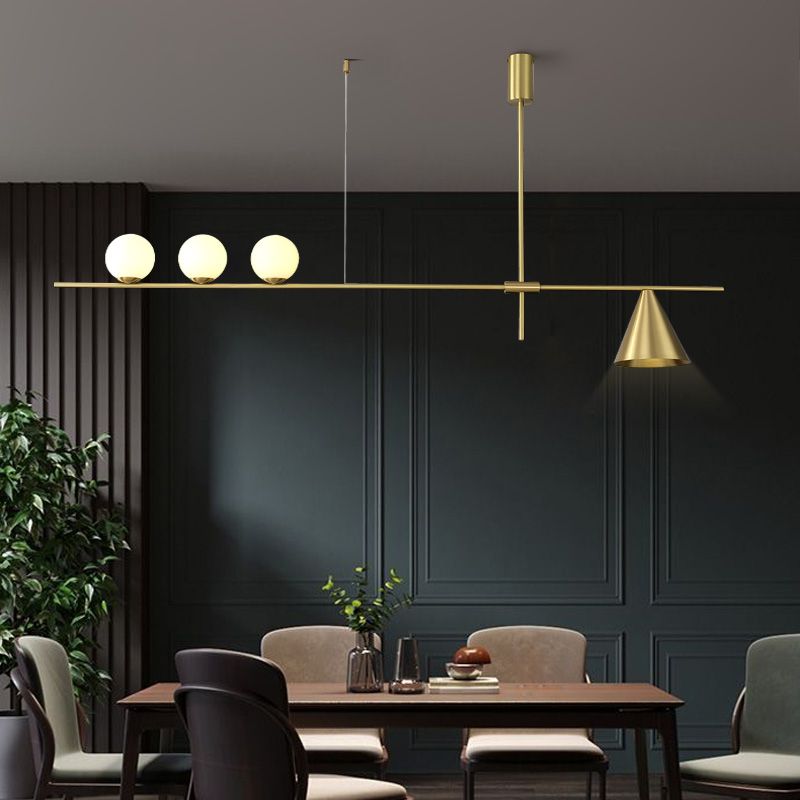 Luz de lámparas de isla esférica de estilo moderno luces colgantes de la isla de vidrio