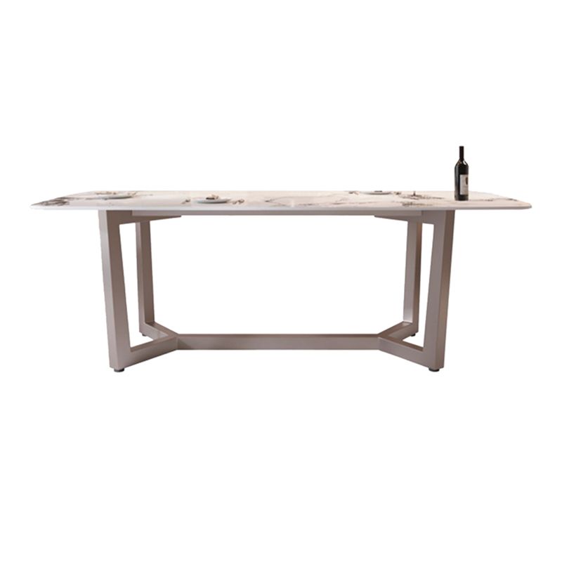 5/7 Pieces Glam Sintered Stone Top White Dining Set for Home