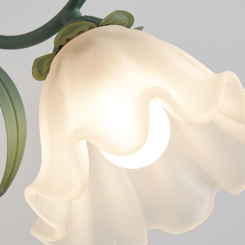 Iron and Glass 1 / 2 - Light Bath Sconce in Green & White Bathroom Vanity Lighting